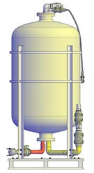Skid-mounted FRP media filter tank with corrosion resistant aluminium skid for easy installation